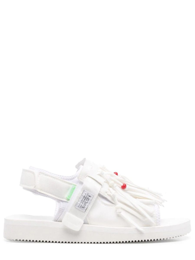 Suicoke Was Fringed Touch-strap Sandals In White