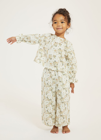 Something Navy Babies' Floral Wide Leg Pants In Tan Combo
