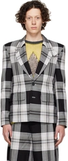 Charles Jeffrey Loverboy They Them Check Recycled-twill Suit Jacket In Loverboy Shadow Tart