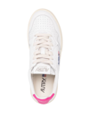 Autry White Logoed Leather Sneakers In White Bubble