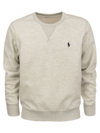 Polo Ralph Lauren Double Knit Crew Neck Sweatshirt In Melange Grey