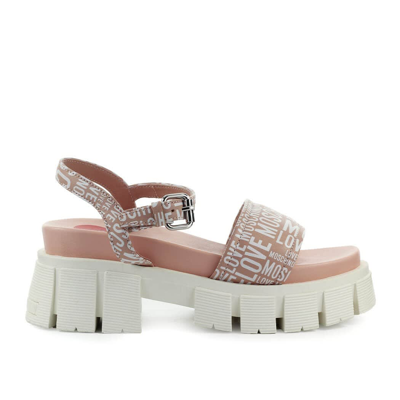 Love Moschino Pink Platform Sandal With Logo