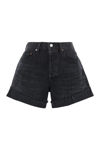 Agolde Black Dame Denim Shorts In Black