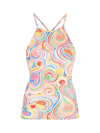 Love Moschino Thin Straps Allover Multicolor Top In Multicolor