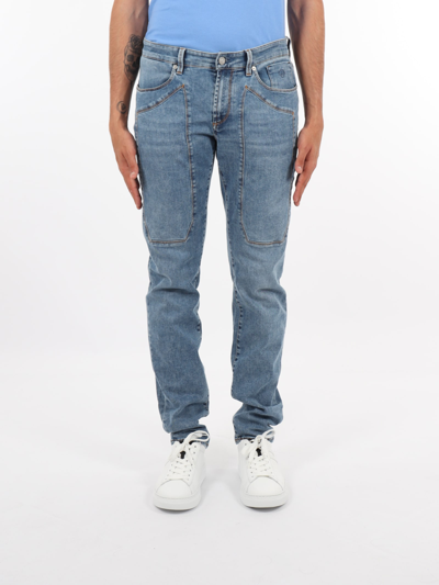 Jeckerson Pantalone 5 Tasche Patch Jeans In Blue | ModeSens