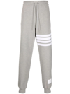 Thom Browne Ottoman Rib 4-bar Stripe Track Pants In Grey