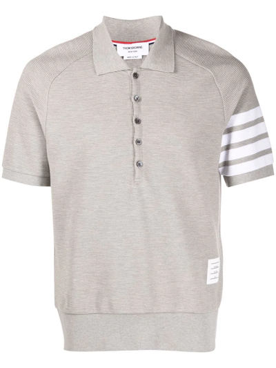 Thom Browne 4-bar Polo Shirt In Grey