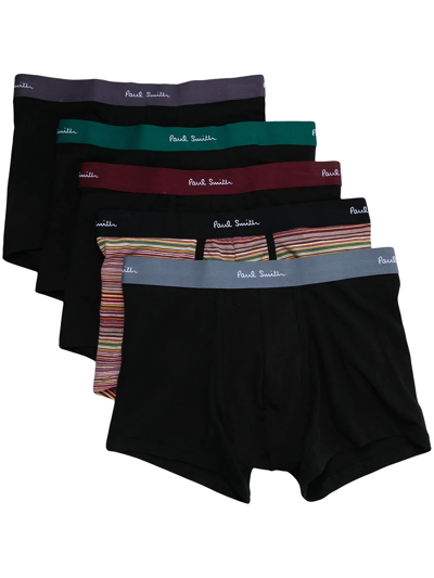 Paul Smith Logo-waistband Boxer Pack In Black