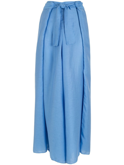 Amir Slama Box-pleat Palazzo Trousers In Blue