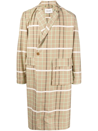 Henrik Vibskov New Candle Checked Coat In Neutrals