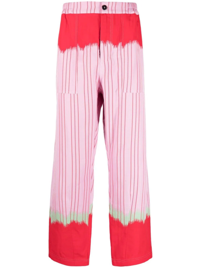Henrik Vibskov Crunch Straight-leg Trousers In Red