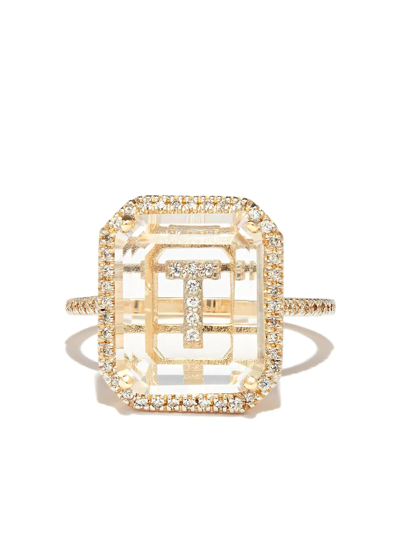 Mateo 14kt Yellow Gold T Initial Diamond Ring