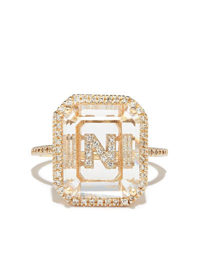 Mateo 14kt Yellow Gold N Initial Diamond Ring