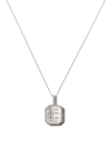 Mateo 14kt White Gold M Initial Diamond Frame Pendant Necklace In Silver