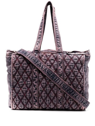 Diesel Stonewash Quilted Tote Bag In Pink