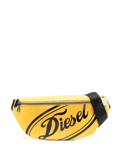 Diesel Graphic Logo-print Belt Bag In Yellow