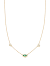 Jacquie Aiche 14kt Yellow Gold Sophia Emerald And Diamond Necklace In Gold