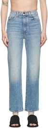 Khaite Abigail Straight Leg Jeans In Light Blue