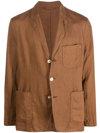 Aspesi Structured Blazer With Chest Pocket In Brown