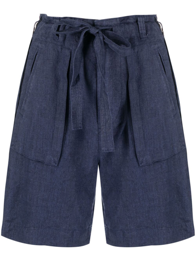 Polo Ralph Lauren Tied-waist Linen Shorts In Blue