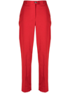 Ferragamo Cropped Tailored Trousers In Red
