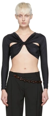 Coperni Ruched Cropped Top In Black