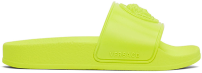 Versace Kids Yellow Medusa Slides In 1y000