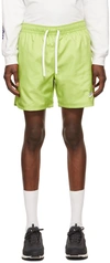 Nike Green Polyester Shorts In Vivid Green/white