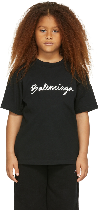Balenciaga Logo-print Short-sleeve T-shirt In Black White