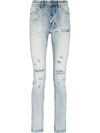 Ksubi Van Winkle Fire Patch Punk Blu Skinny Jeans In Neutrals