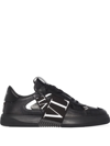Valentino Garavani Vltn Ribbon Sneakers In Black