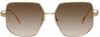 Cartier Santos De  58mm Geometric Sunglasses In Gold