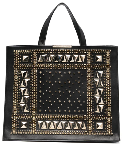 Philipp Plein Studded Tote Bag In Black