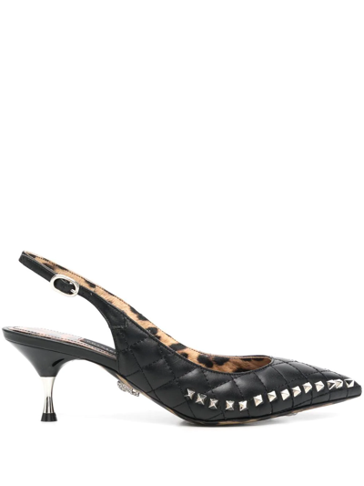Philipp Plein Stud-embellished Mid-heeled Pumps In Black