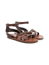 Pèpè Leather Multi-strap Sandals In Brown