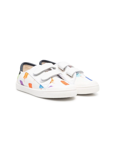 Pèpè Kids' Ice-lolly Print Sneakers In White