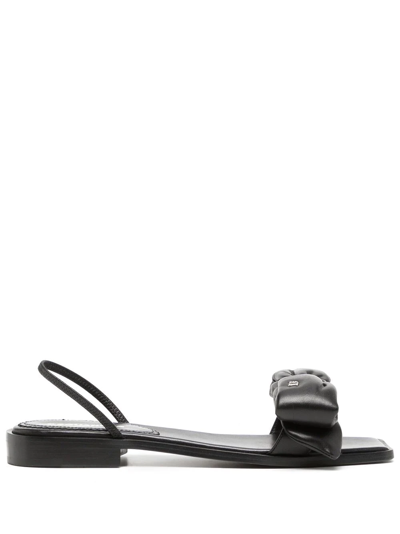 Dsquared2 Leather Bow Sandals In Black