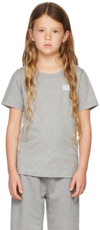 Acne Studios Kids' Mini Nash Face Patch T-shirt In X92 Light Grey Melan