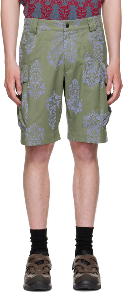 Paria Farzaneh Green Cotton Shorts In Tatio