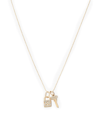 SYDNEY EVAN 14KT YELLOW GOLD LOCK KEY DIAMOND PENDANT NECKLACE