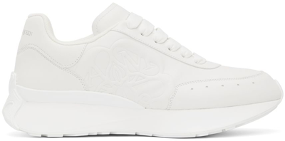 Alexander Mcqueen Sprint Runner Leather Sneakers In White