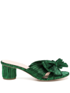 LOEFFLER RANDALL LAMÉ BOW SANDALS