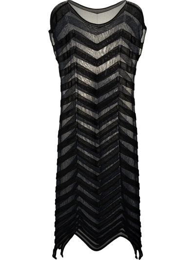 Issey Miyake Jelly Knitted Midi Dress In Black