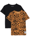 Mini Rodini Set-of-two Leopard Print T-shirts In Black