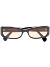 Port Tanger Leila Rectangular-frame Sunglasses In Black