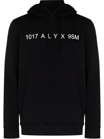 Alyx Logo-print Drawstring Hoodie In Black