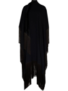 Taller Marmo Mrs Ross Belted Fringed Crepe Kaftan In Black