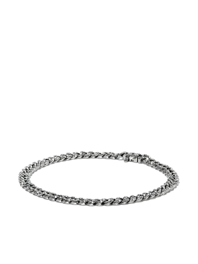 Shay 18kt White Gold Diamond Flat Link Bracelet In Silver