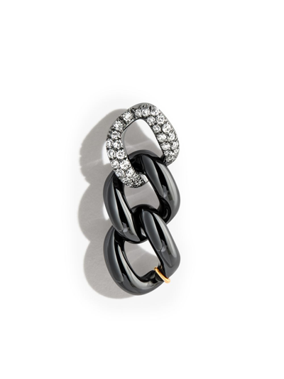 Shay 18kt Black Gold Diamond Chain Stud Earring
