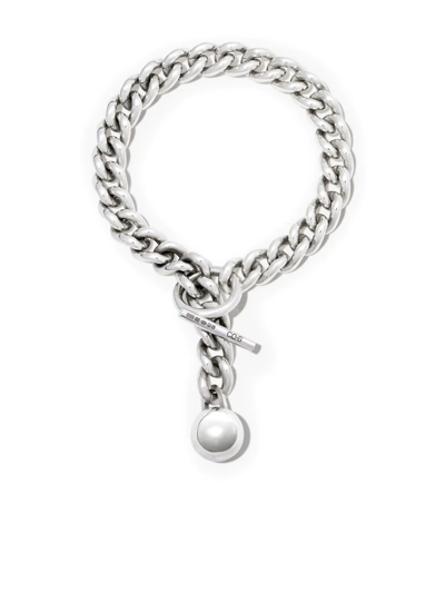 Cc-steding Ball Charm Heavy Chain Bracelet In Silver